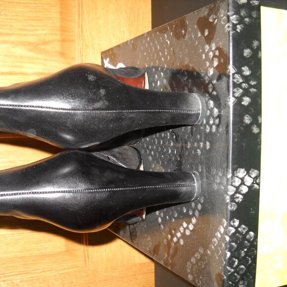 Sam Edelman Shay Women Leather Ankle Black Boots Block Heel - Picture 6 of 6